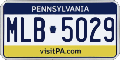 PA license plate MLB5029