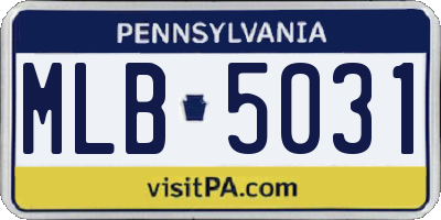 PA license plate MLB5031