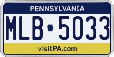 PA license plate MLB5033