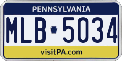 PA license plate MLB5034