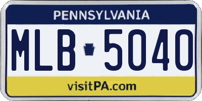 PA license plate MLB5040