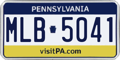 PA license plate MLB5041