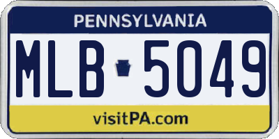 PA license plate MLB5049