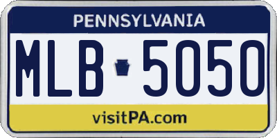 PA license plate MLB5050
