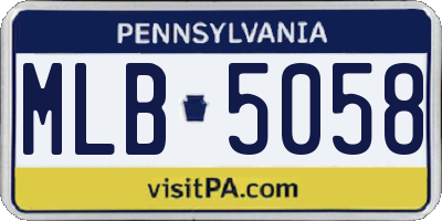 PA license plate MLB5058