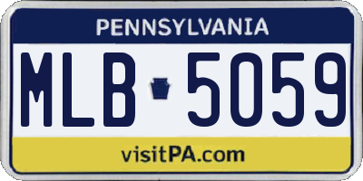 PA license plate MLB5059