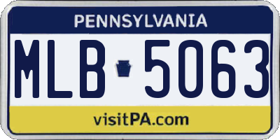 PA license plate MLB5063