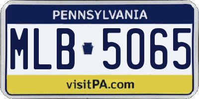 PA license plate MLB5065