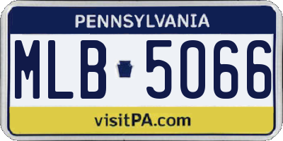 PA license plate MLB5066