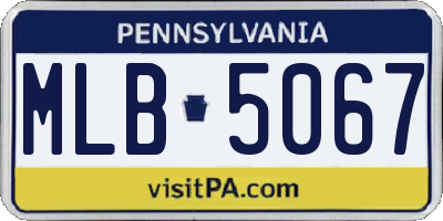 PA license plate MLB5067