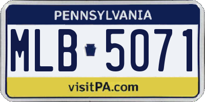 PA license plate MLB5071