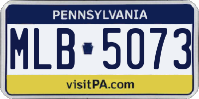 PA license plate MLB5073
