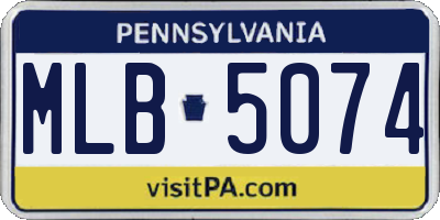 PA license plate MLB5074