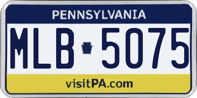PA license plate MLB5075