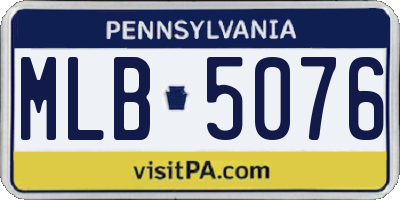 PA license plate MLB5076