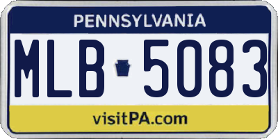 PA license plate MLB5083