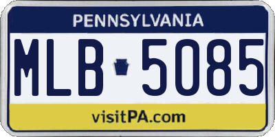 PA license plate MLB5085