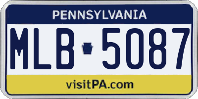 PA license plate MLB5087