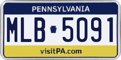 PA license plate MLB5091