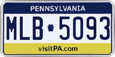 PA license plate MLB5093