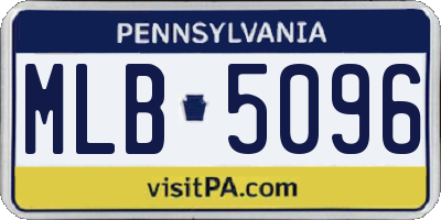 PA license plate MLB5096