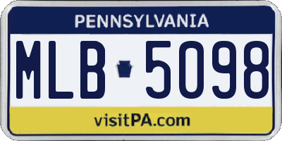 PA license plate MLB5098