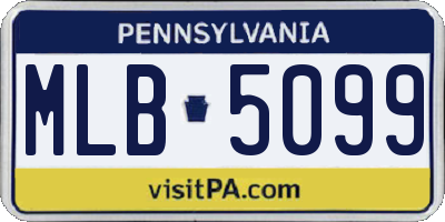 PA license plate MLB5099