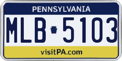 PA license plate MLB5103