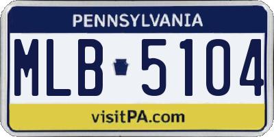 PA license plate MLB5104