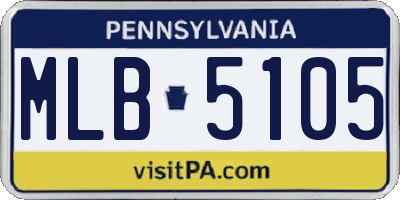 PA license plate MLB5105