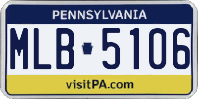 PA license plate MLB5106