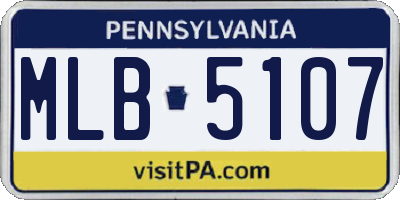 PA license plate MLB5107