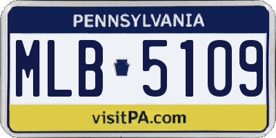 PA license plate MLB5109