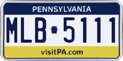 PA license plate MLB5111