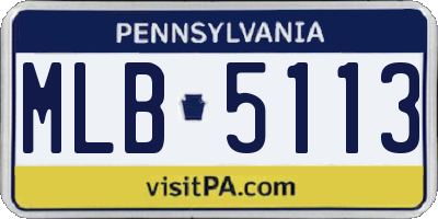PA license plate MLB5113