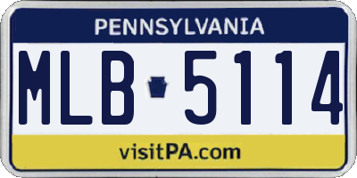 PA license plate MLB5114