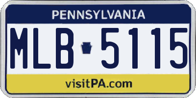 PA license plate MLB5115