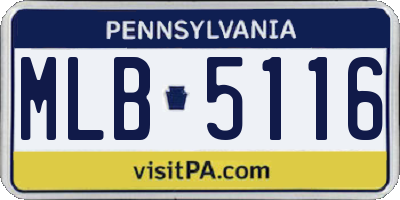 PA license plate MLB5116