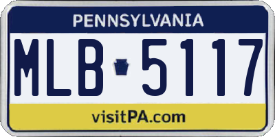 PA license plate MLB5117