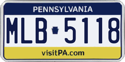 PA license plate MLB5118