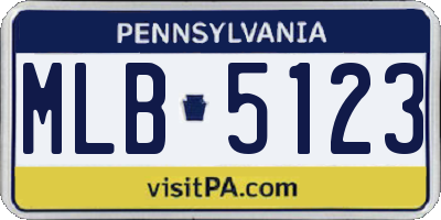 PA license plate MLB5123