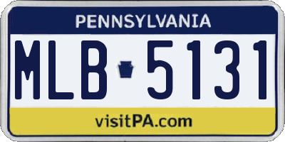 PA license plate MLB5131