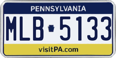 PA license plate MLB5133