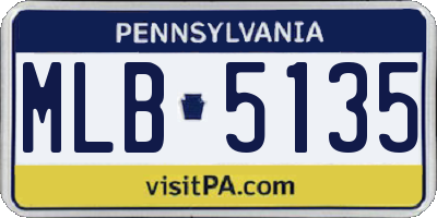 PA license plate MLB5135