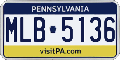 PA license plate MLB5136