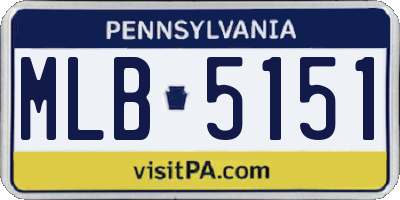 PA license plate MLB5151