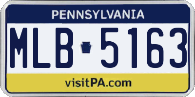 PA license plate MLB5163