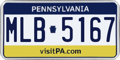 PA license plate MLB5167