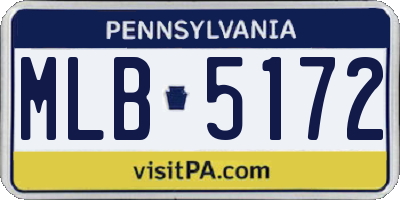 PA license plate MLB5172