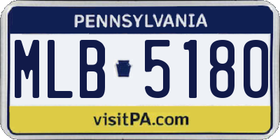 PA license plate MLB5180